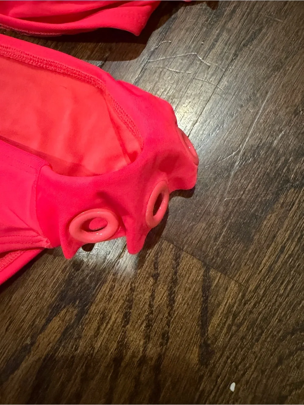 No Boundaries Neon Pink Grommet Bandeau Bikini sample mockup size 9/M juniors